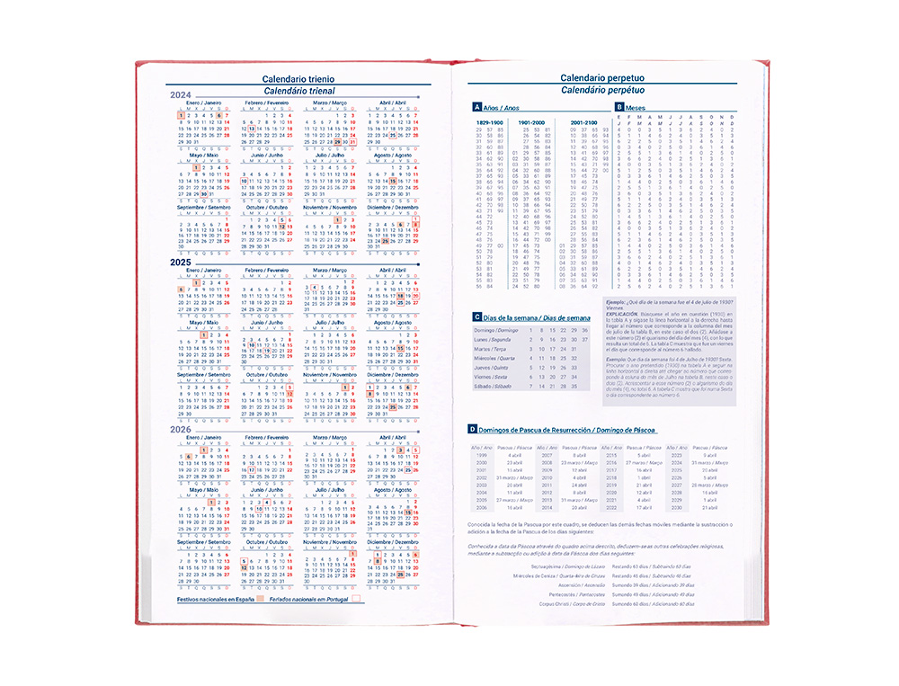 AGENDA ENCUADERNADA LIDERPAPEL CRETA 80X150 MM 2025 SEMANA VISTA COLOR ROSA BUGANVILLA PAPEL 70 GR