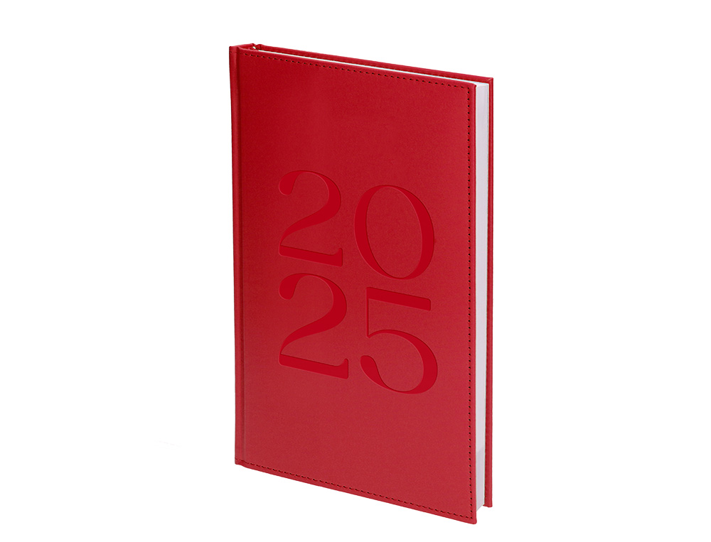 AGENDA ENCUADERNADA LIDERPAPEL CRETA 80X150 MM 2025 SEMANA VISTA COLOR ROSA BUGANVILLA PAPEL 70 GR