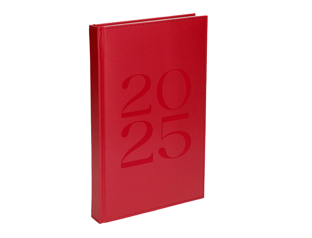 AGENDA ENCUADERNADA LIDERPAPEL CRETA 80X150 MM 2025 SEMANA VISTA COLOR ROSA BUGANVILLA PAPEL 70 GR